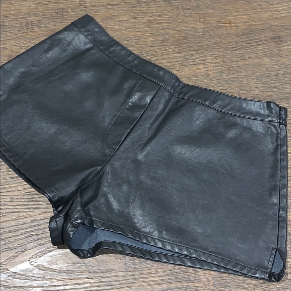 VS Faux Leather Black Shorts